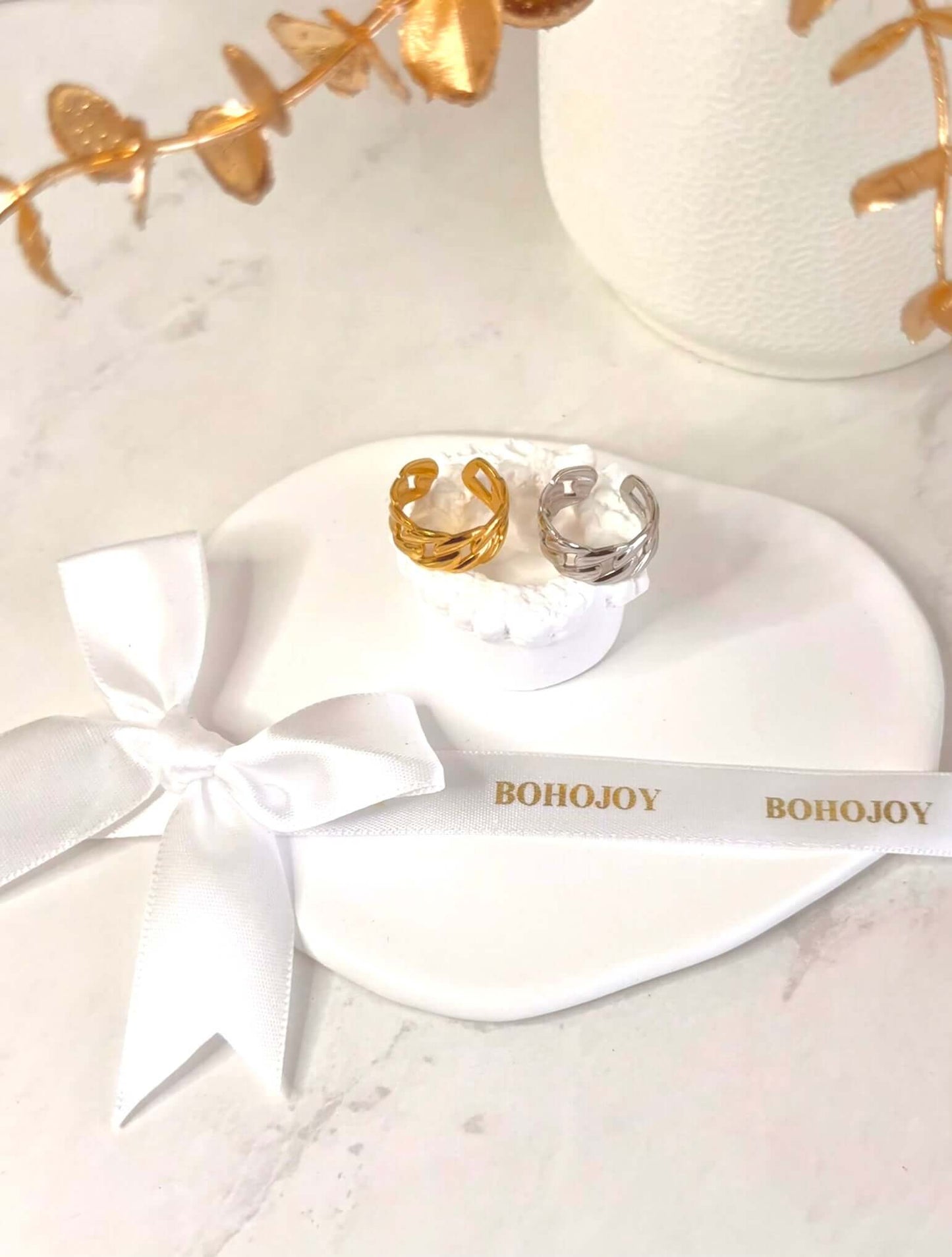 BIANCA - Bague Chaîne Élégante en Acier Inoxydable