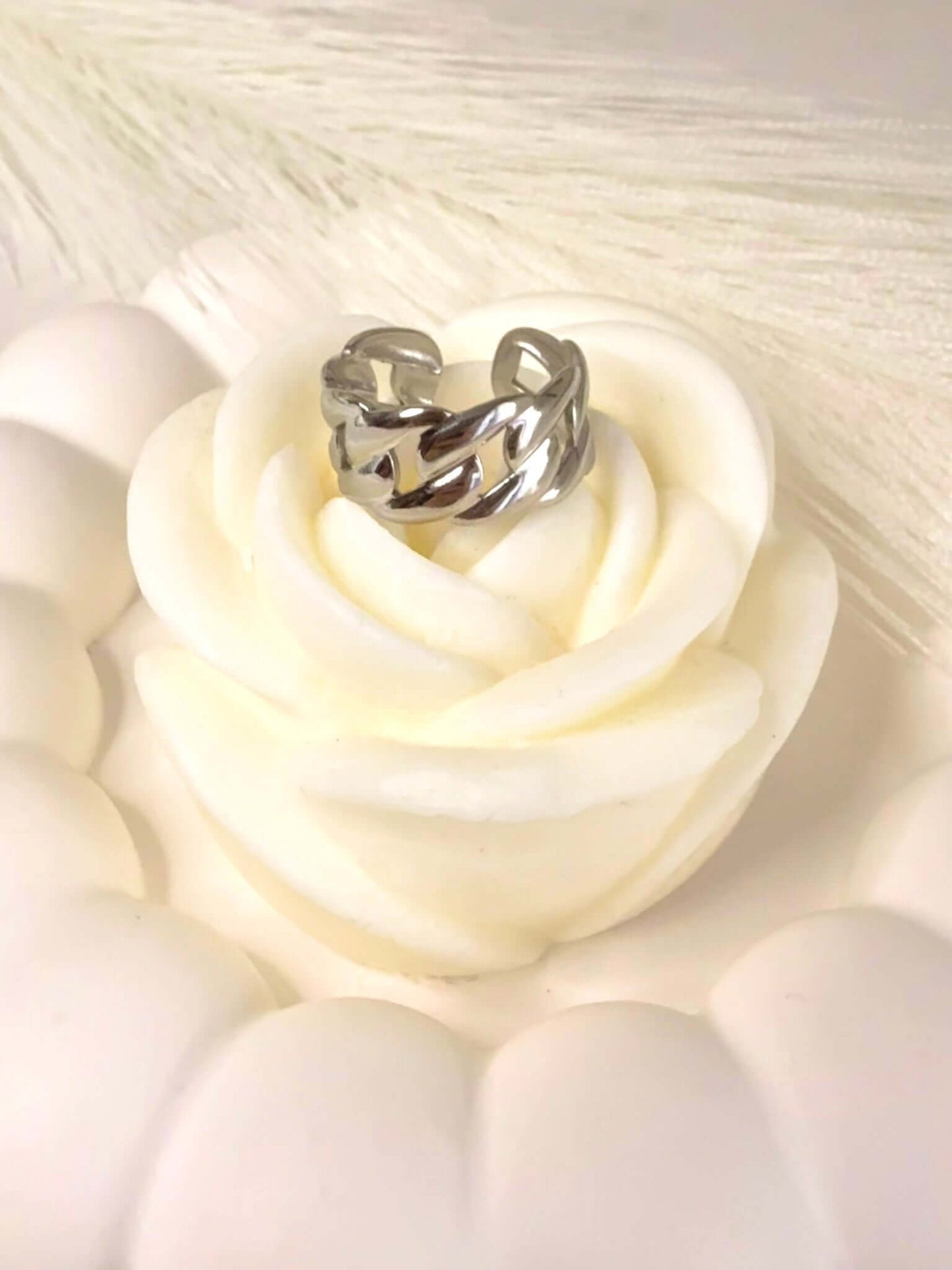 BIANCA - Bague Chaîne Élégante en Acier Inoxydable