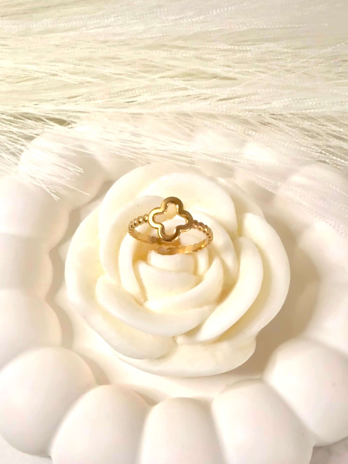 Bague Simple Trèfle CHLOE | Bijoux Acier Inoxydable