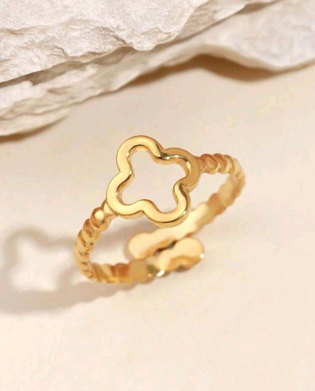 Bague Simple Trèfle CHLOE | Bijoux Acier Inoxydable