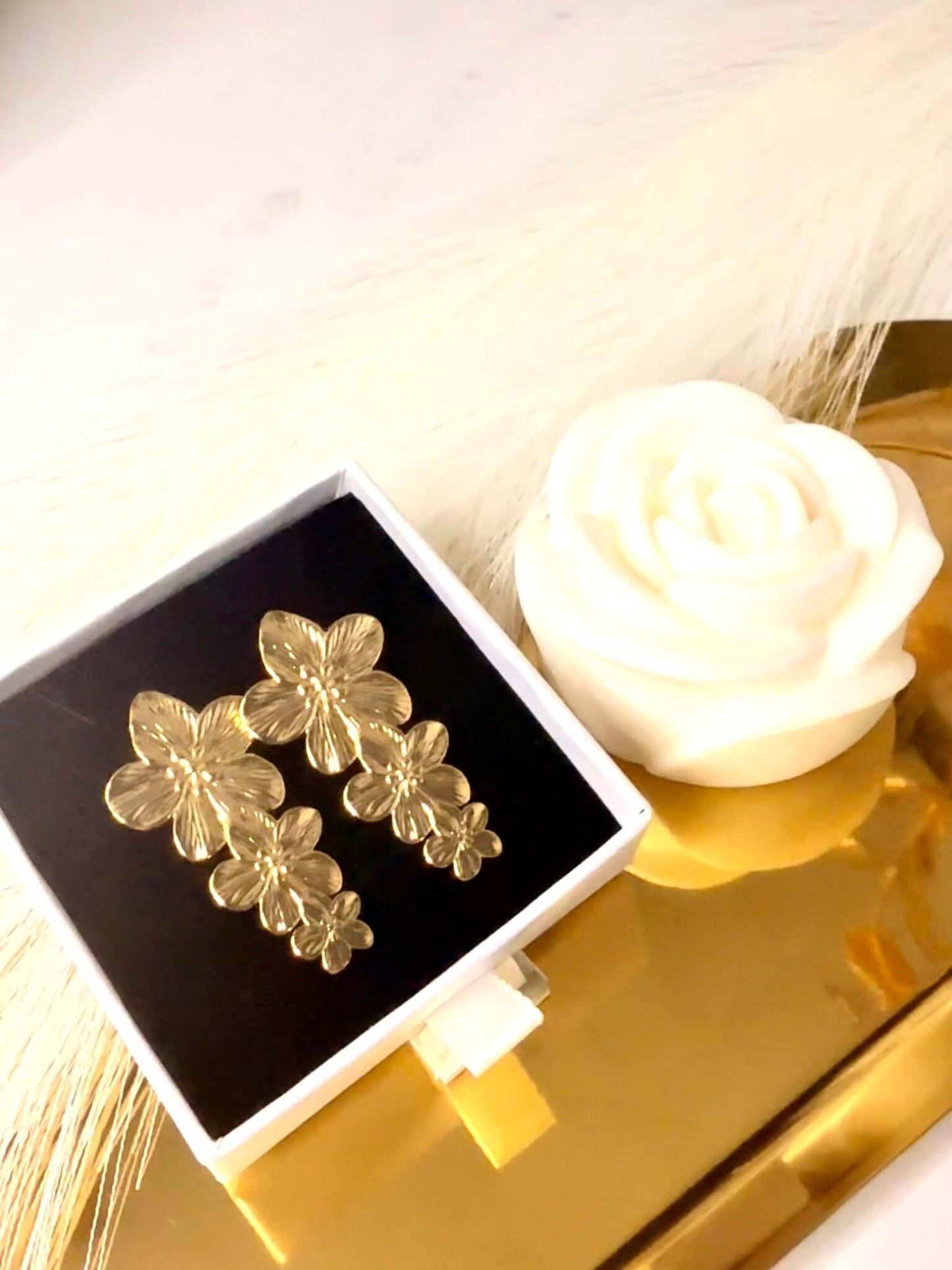 Boucles d'oreilles ENJOY en Acier Inoxydable Doré