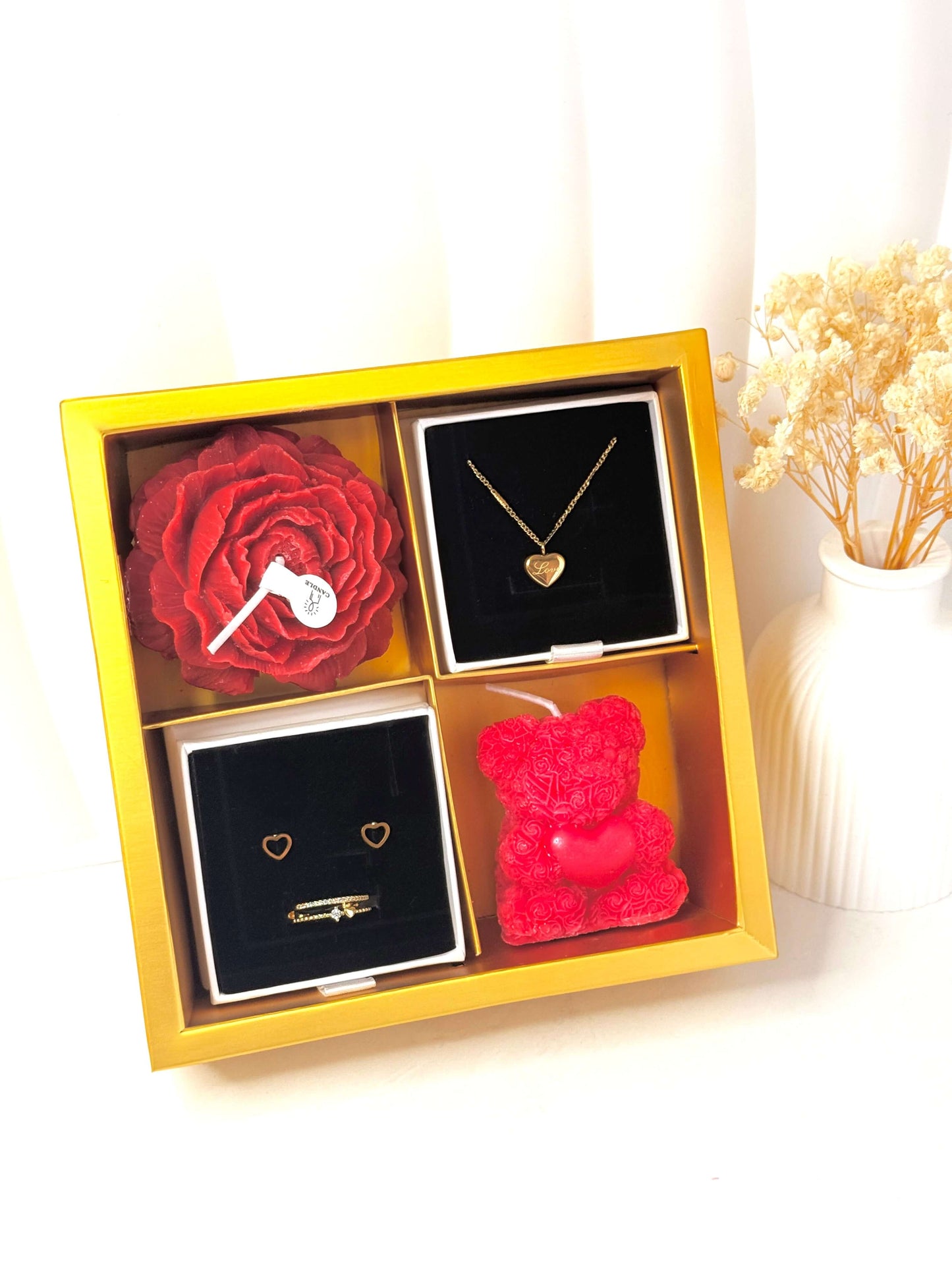 Coffret AMOR - Bijoux en acier & bougie artisanale | Bohojoy