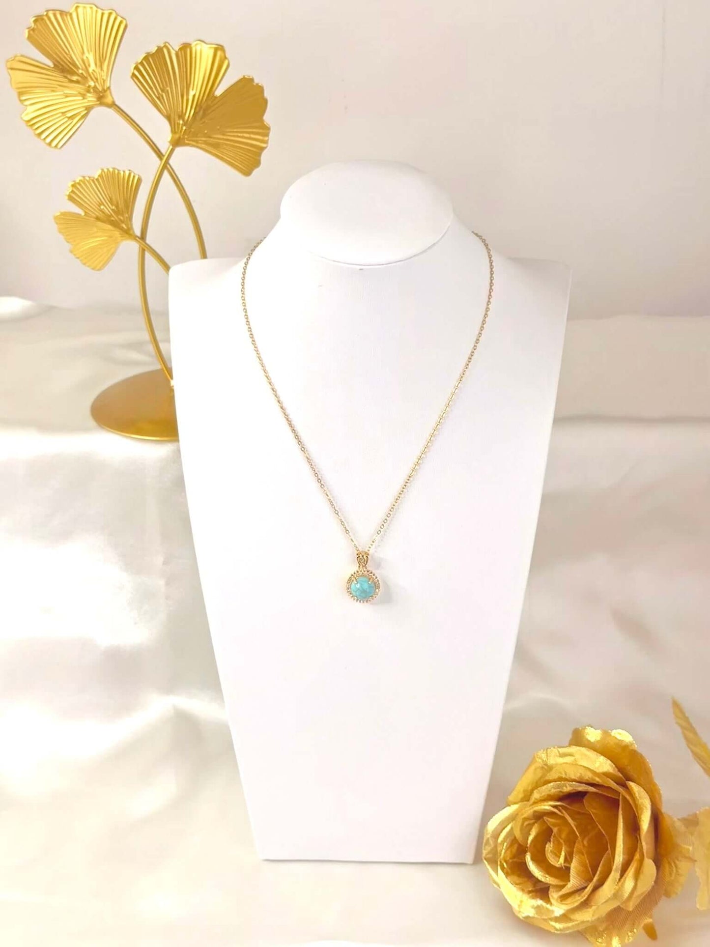 Collier Pendentif Cyan en Acier Inoxydable | Bohojoy