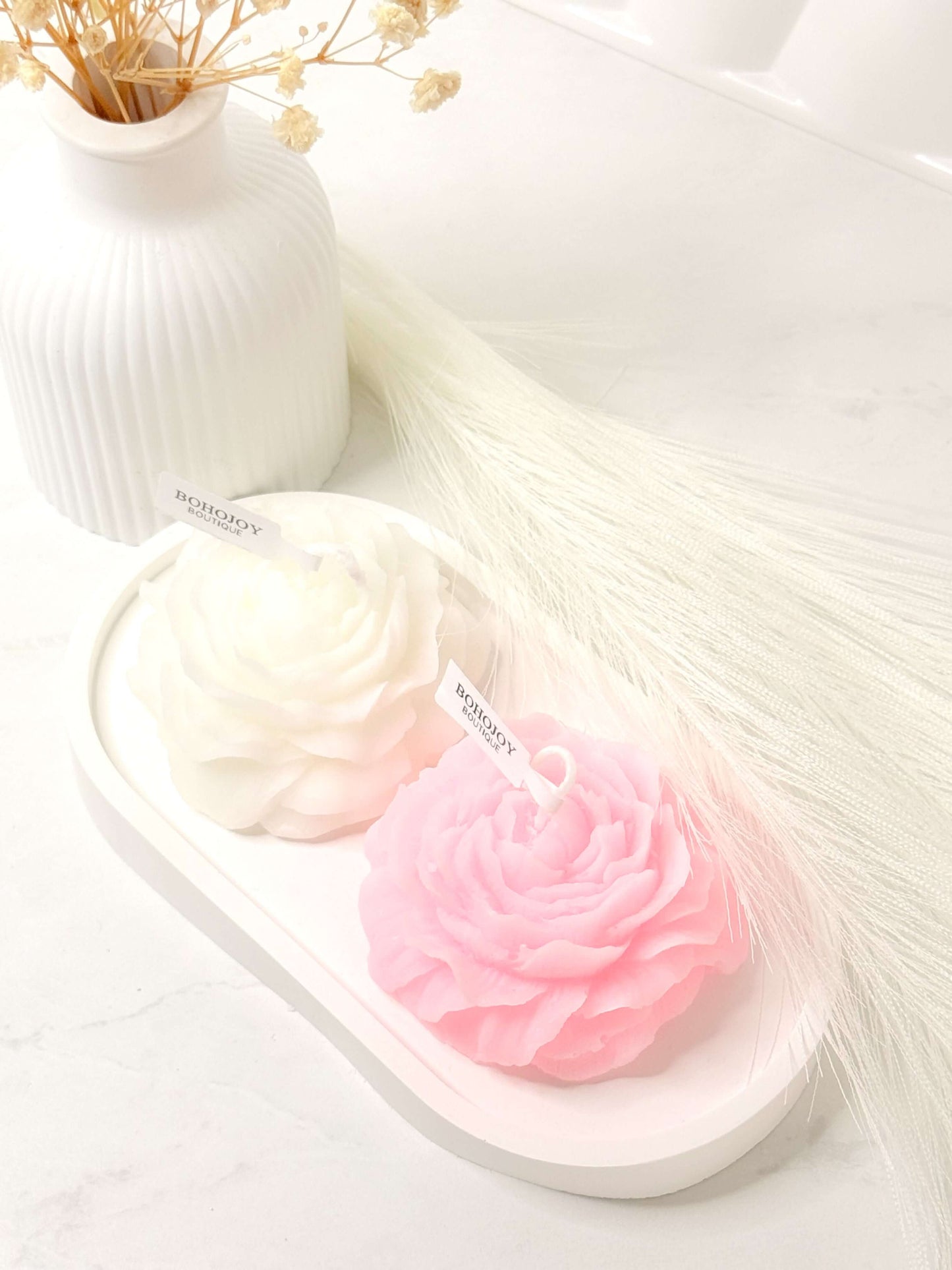 Fondant Bougie en Forme de Pivoine - Fabrication Française fait main | Bohojoy