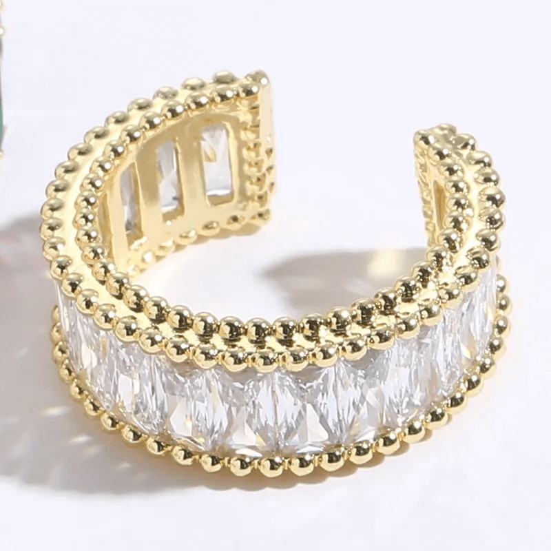 HANAE - Bague Strass Élégante en Acier Inoxydable