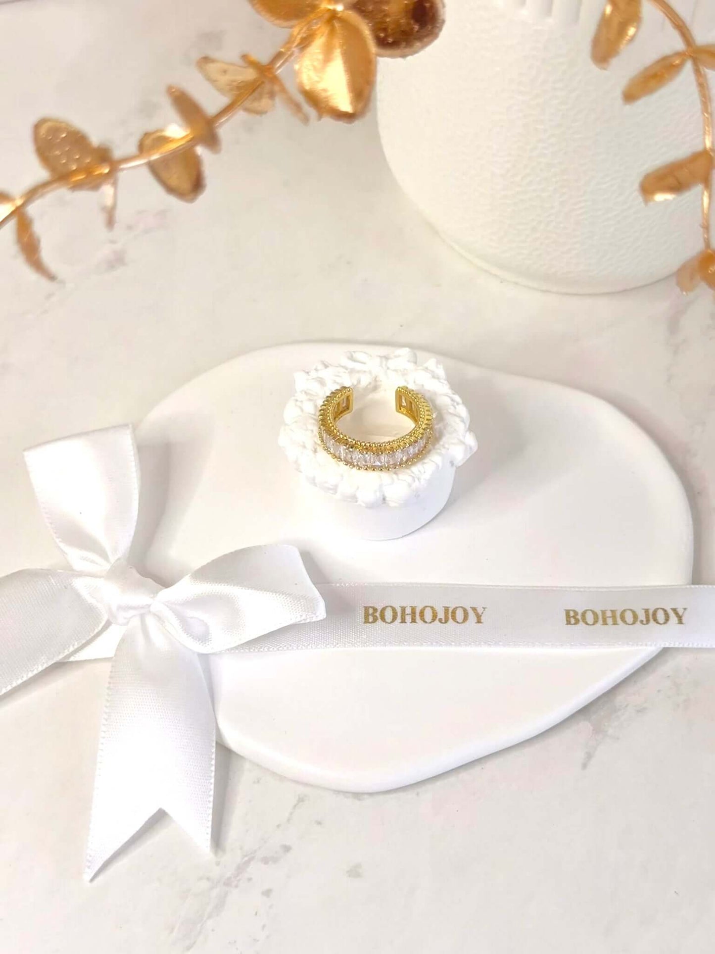 HANAE - Bague Strass Élégante en Acier Inoxydable
