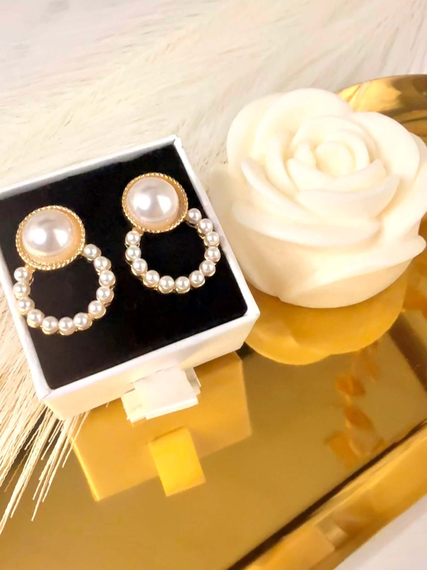 JOY - Boucles d'Oreilles Perles en Acier Inoxydable