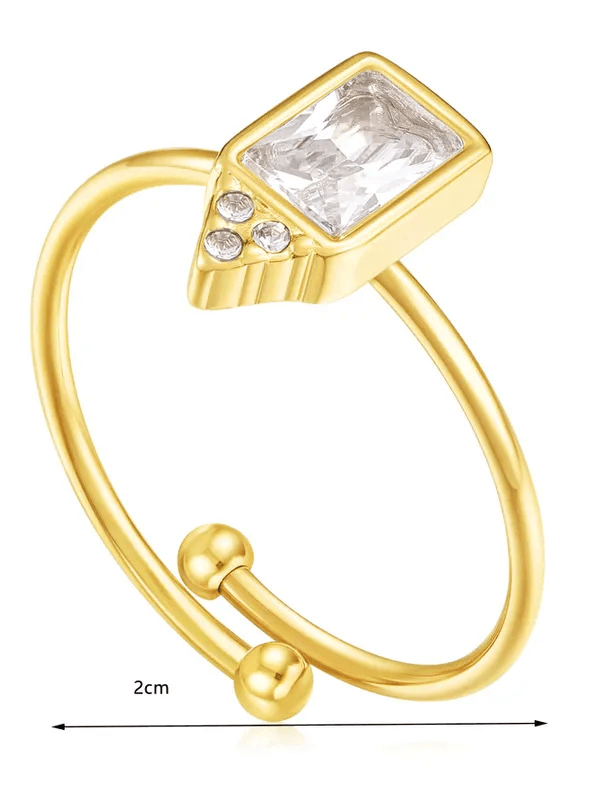 OLGA - Bague Solitaire Originale en Acier Inoxydable