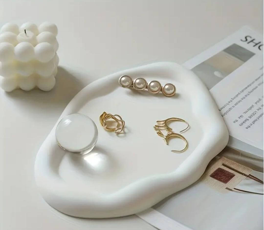 Plateau en Résine Blanche - Artisanat Français fait main | Bohojoy