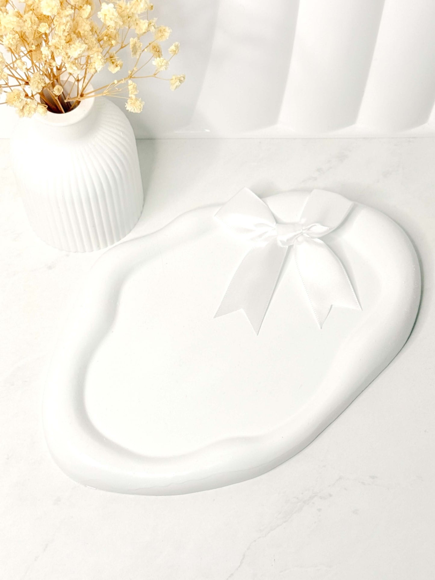 Plateau en Résine Blanche - Artisanat Français fait main | Bohojoy