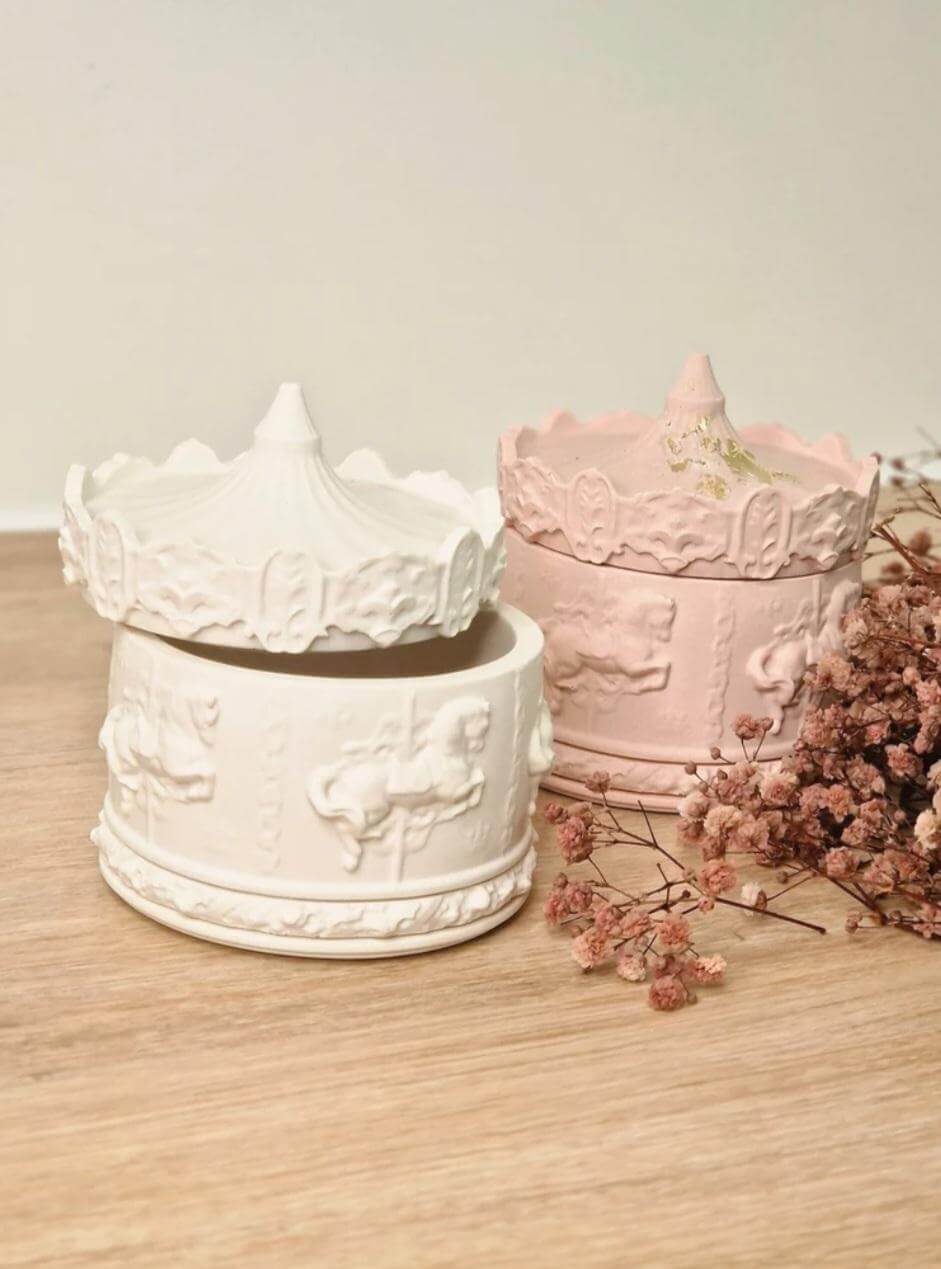 Pot Décoratif Carrousel en Résine Jesmonite - Artisanat Français fait main | Bohojoy