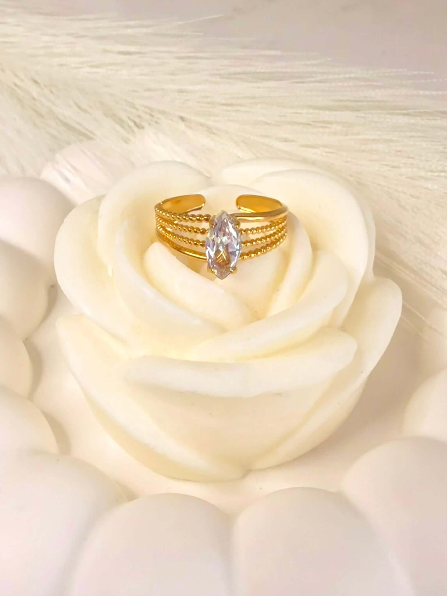 Romy - Bague Strass en Acier Inoxydable