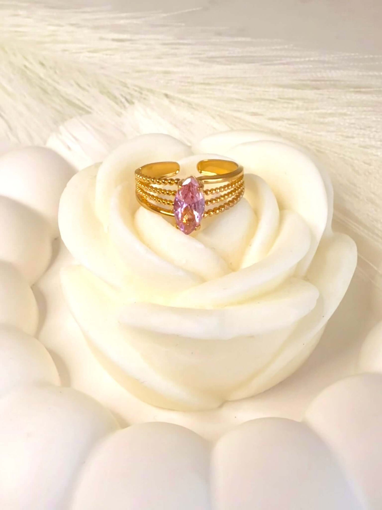 Romy - Bague Strass en Acier Inoxydable