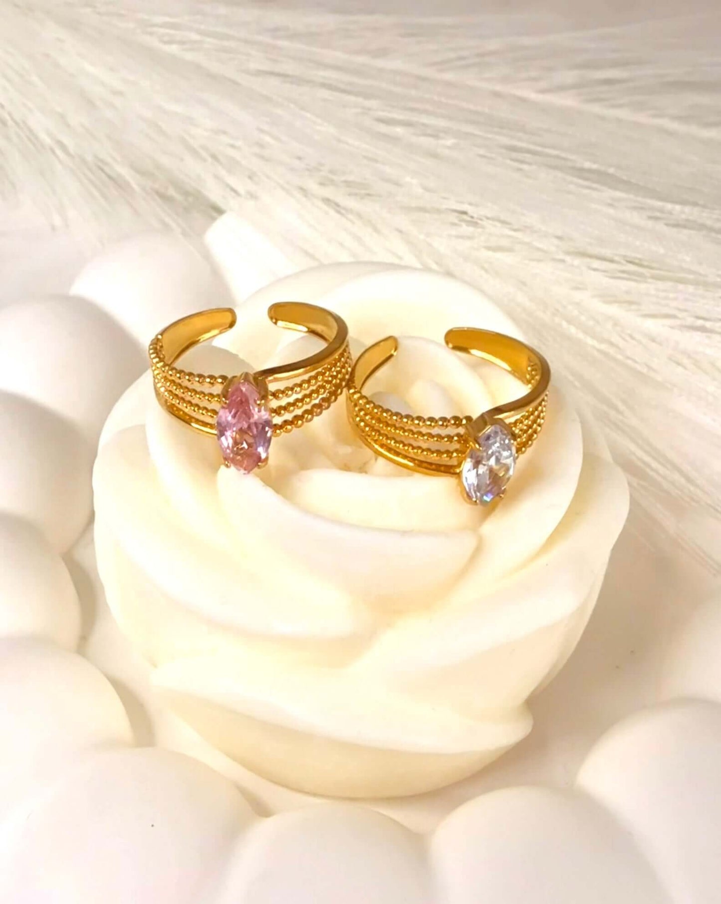 Romy - Bague Strass en Acier Inoxydable
