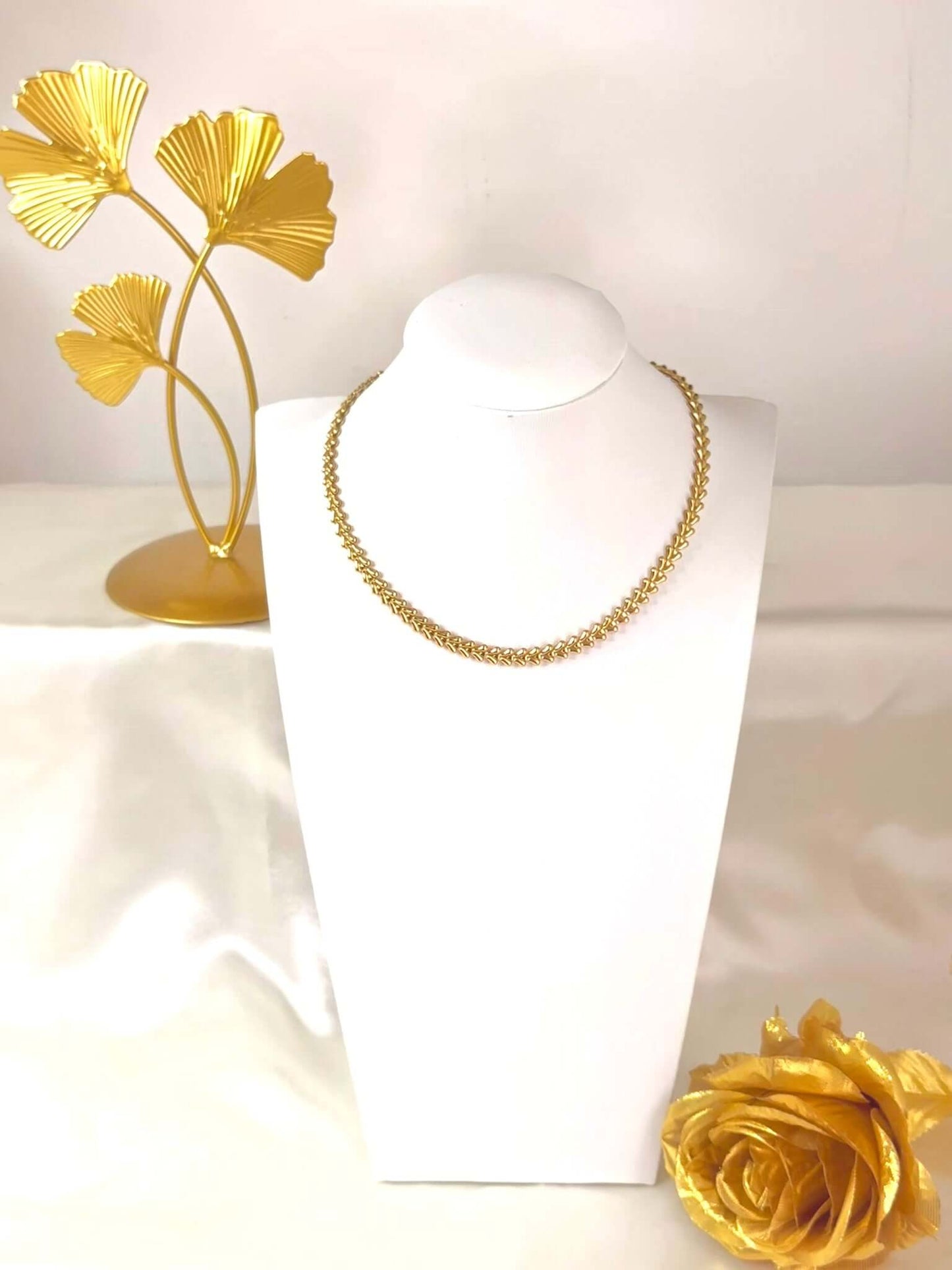 SOLEIL - Collier Chaîne de Blé en Acier Inoxydable