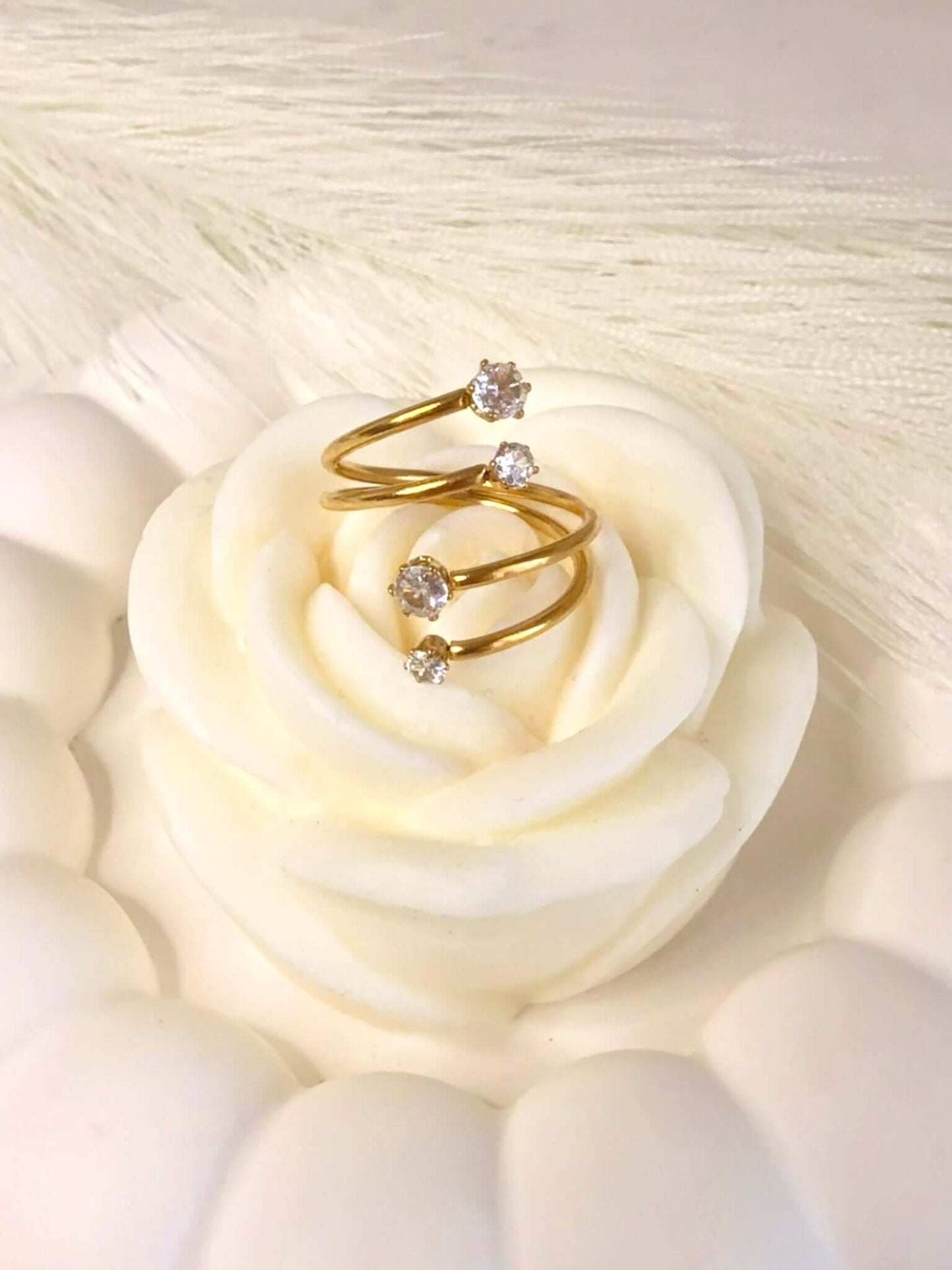 TARA - Bague Strass en Acier Inoxydable Femme
