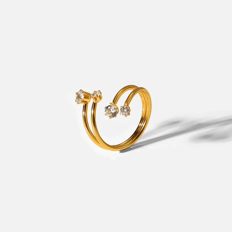 TARA - Bague Strass en Acier Inoxydable Femme