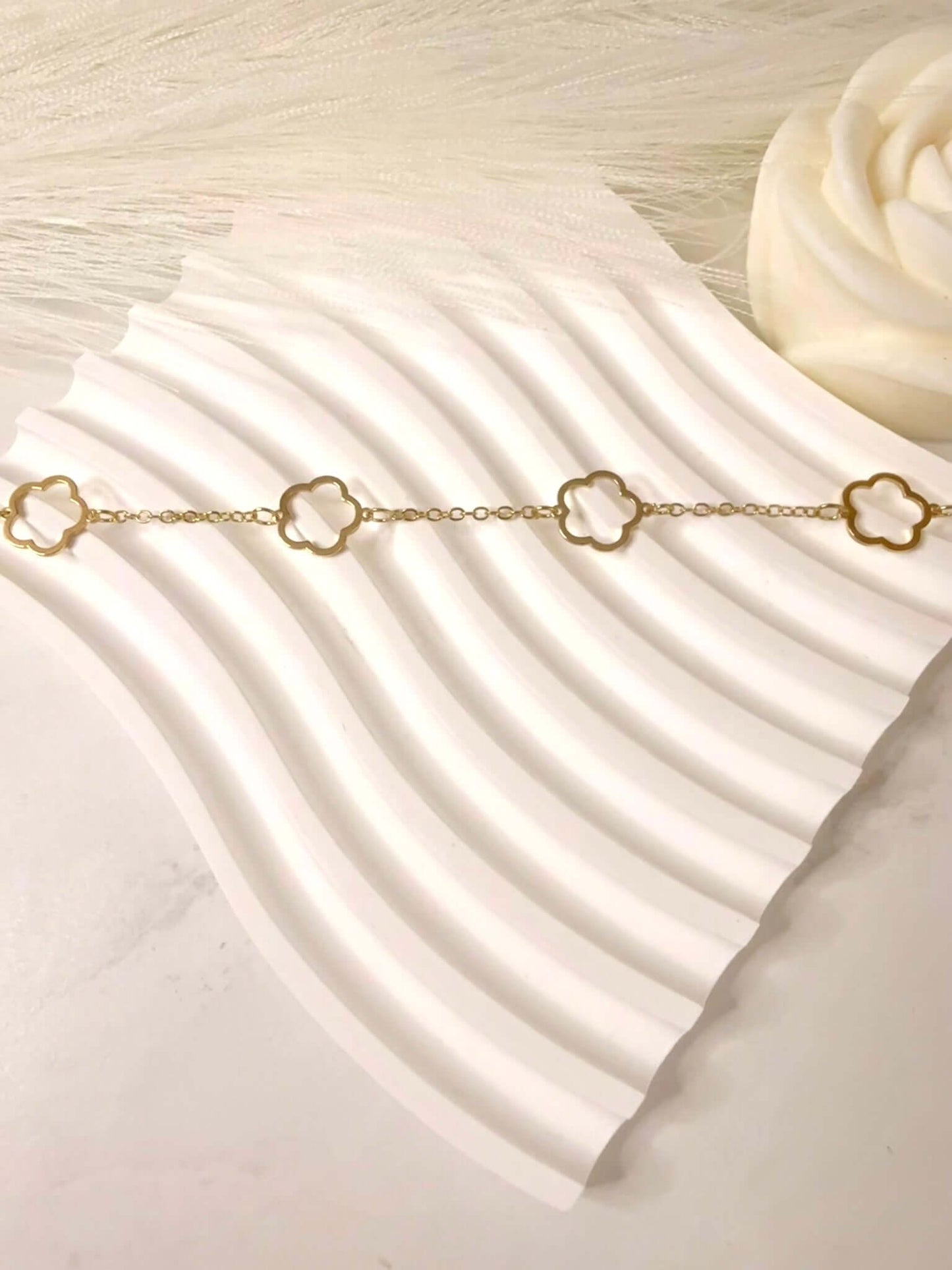 VANIA - Bracelet Trèfles en Acier Inoxydable