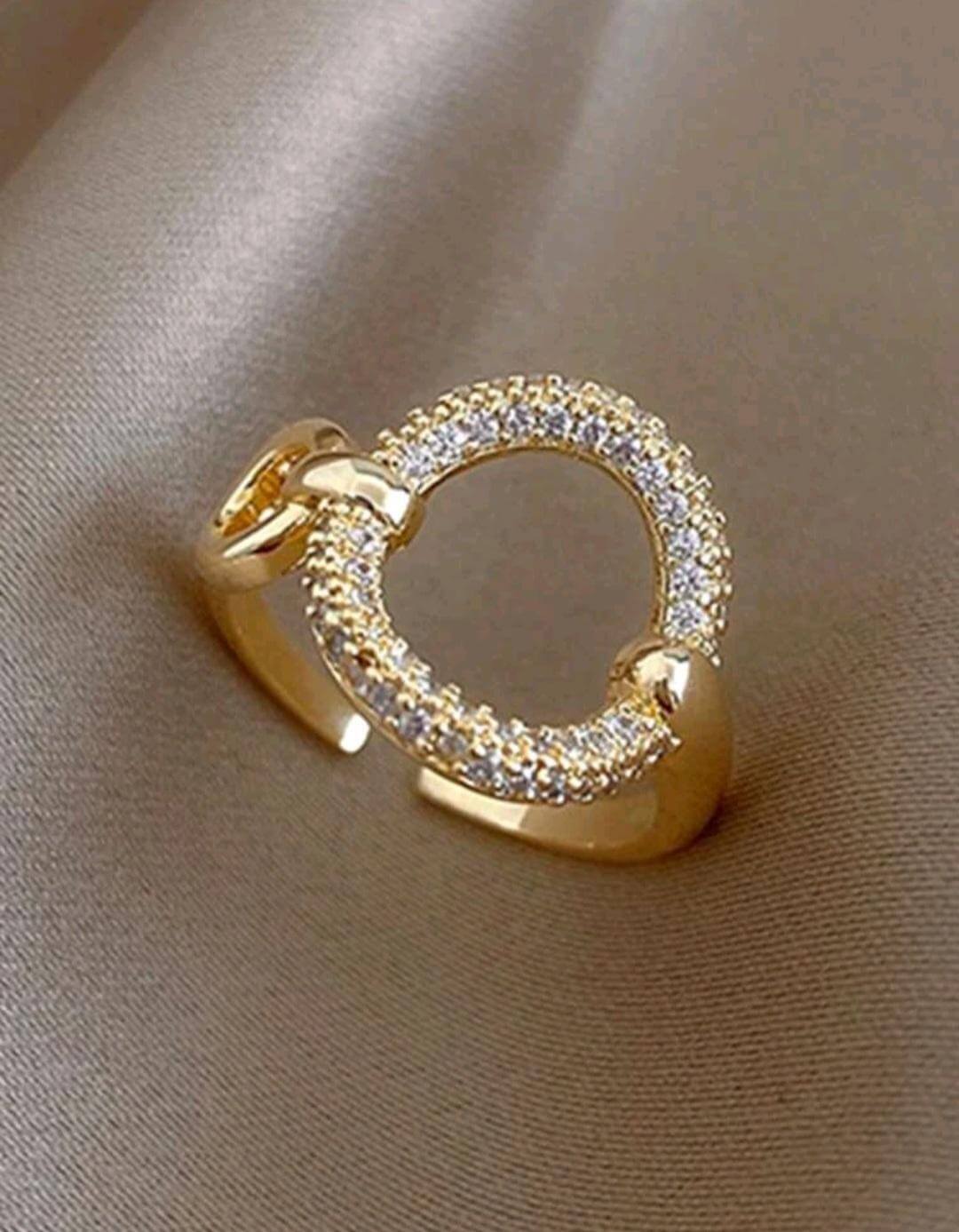 Bague LYS dorée - Bijou floral en acier inoxydable waterproof