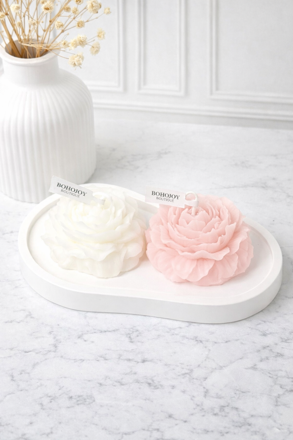 Bougie PIVOINE FLEURS - BOHOJOY
