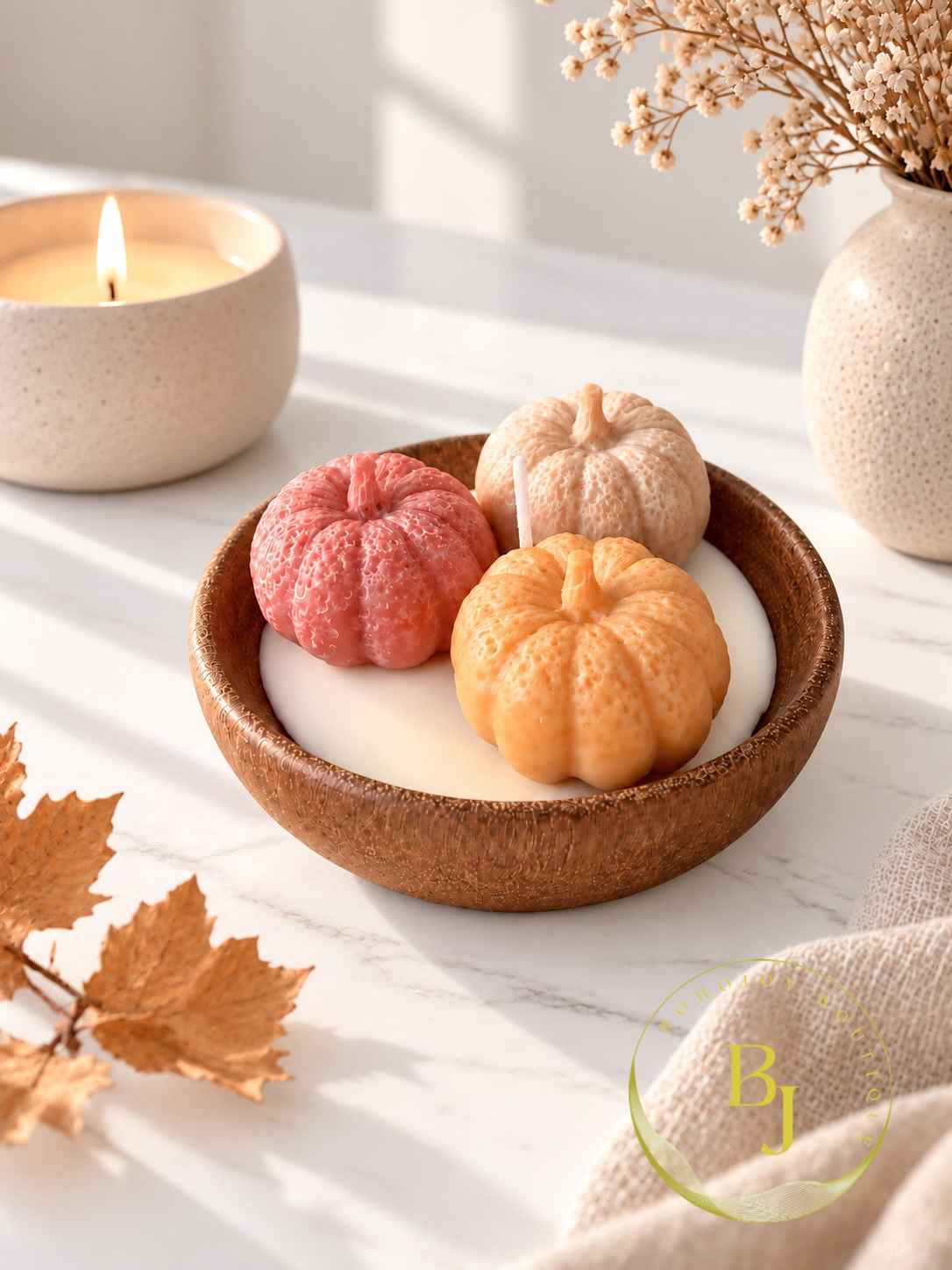 Bougies CITROUILLES D'AUTOMNE cire de soja – BOHOJOY, vue 3