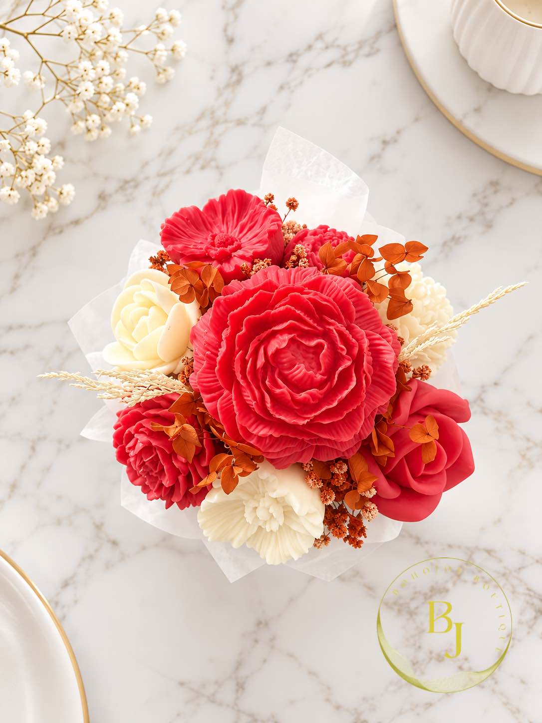 Bouquet AMOR Taille S – Fleurs en cire