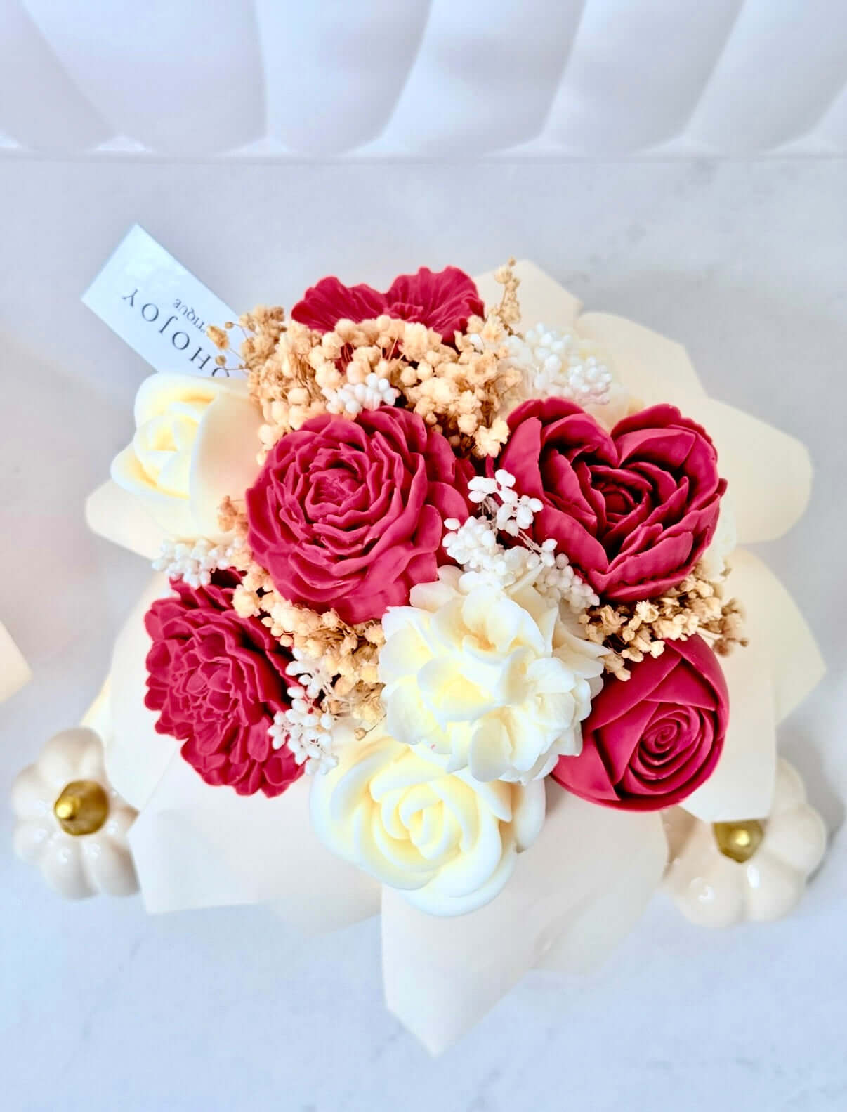 Bouquet ROMANCE Taille Standard avec fleurs en cire de soja naturelle, fait main, couleur automnale.