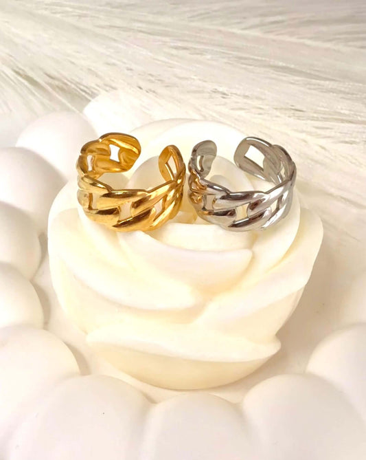 BIANCA - Bague Chaîne Élégante en Acier Inoxydable