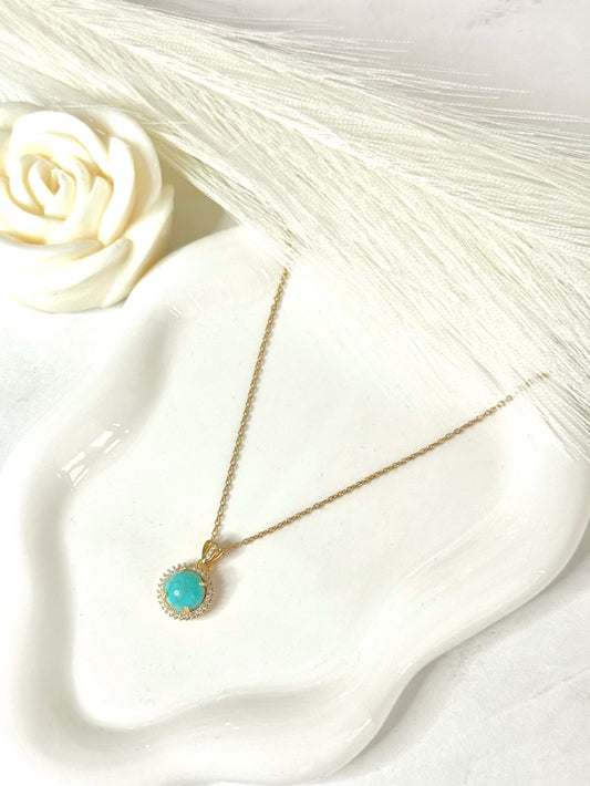 Collier Pendentif Cyan en Acier Inoxydable | Bohojoy