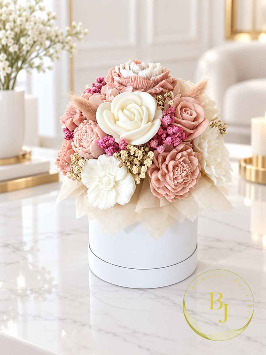 Bouquet DOUCEUR rose poudré et ivoire – BOHOJOY