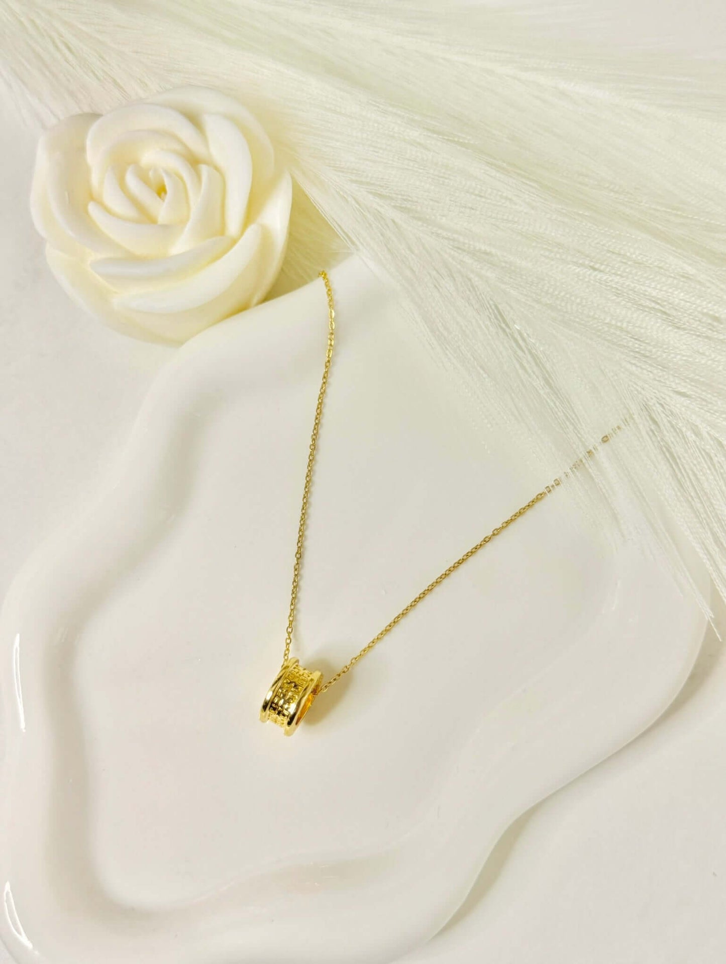 DAIMON - Collier Rosace Or en Acier Inoxydable