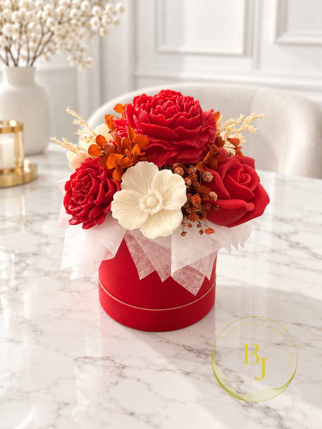 Bouquet AMOR Taille S – Fleurs en cire