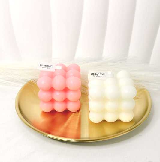Fondant Bougie de Cube avec Bulles - Fabrication Française | Bohojoy