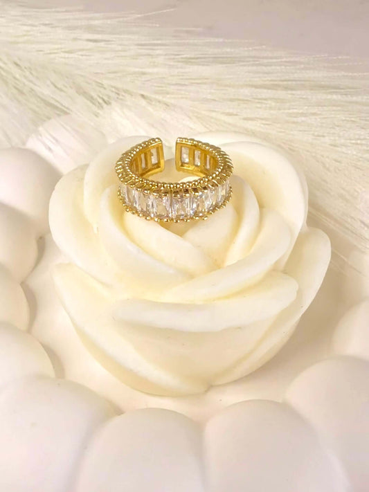 HANAE - Bague Strass Élégante en Acier Inoxydable