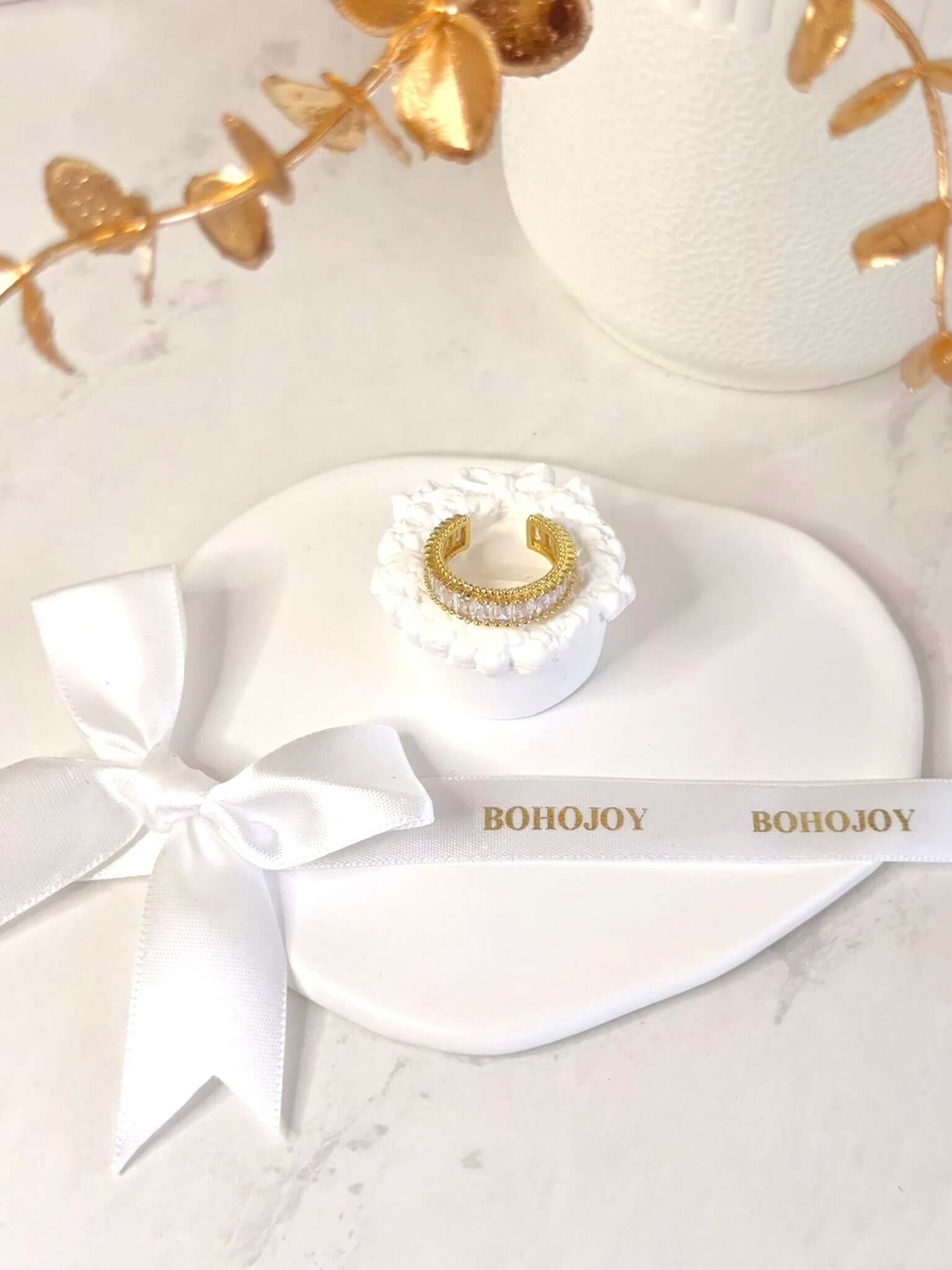 HANAE - Bague Strass Élégante en Acier Inoxydable