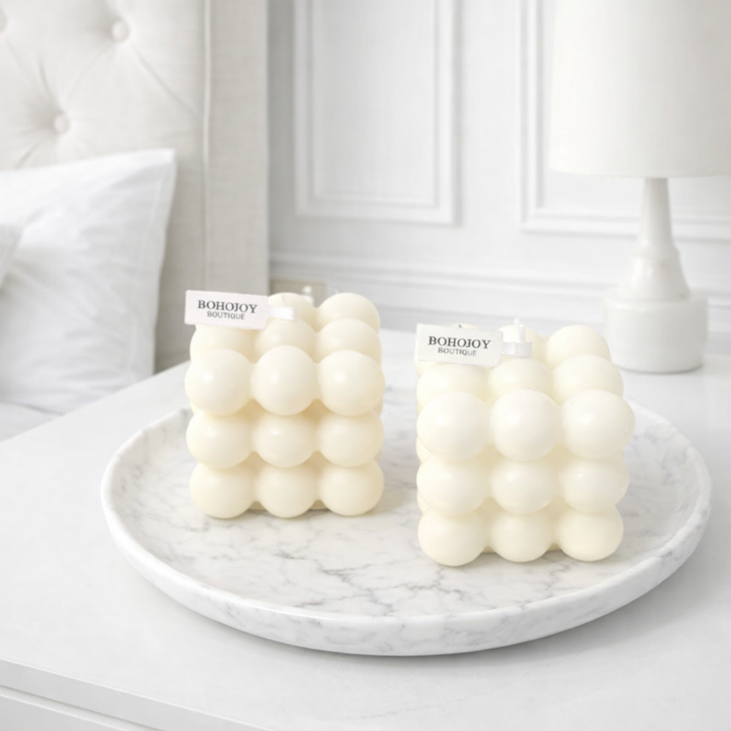 Bougie CUBE A BULLES - BOHOJOY