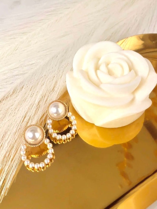 JOY - Boucles d'Oreilles Perles en Acier Inoxydable