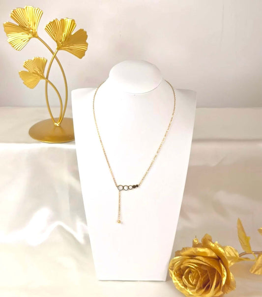 MIA - Collier Strass Ronds en Acier Inoxydable