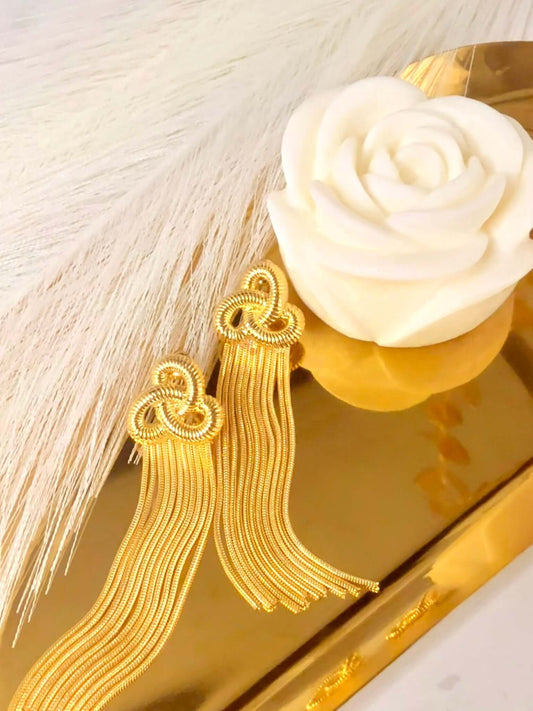 NINA - Boucles d'Oreilles Pendantes en Acier Inoxydable