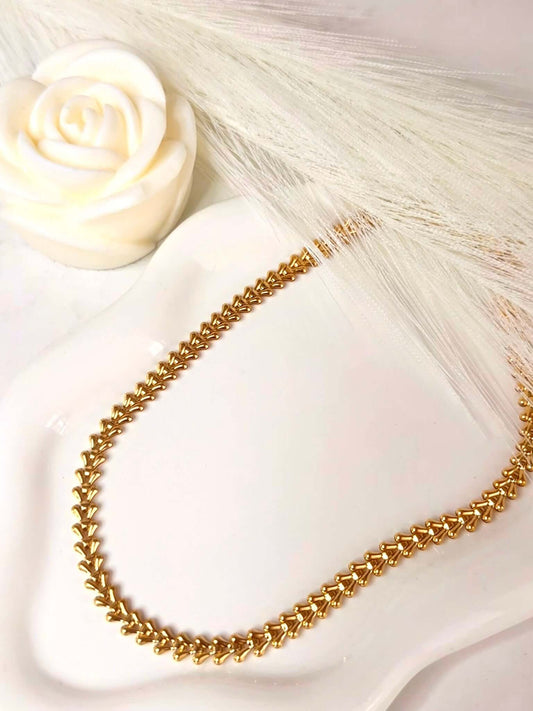 SOLEIL - Collier Chaîne de Blé en Acier Inoxydable