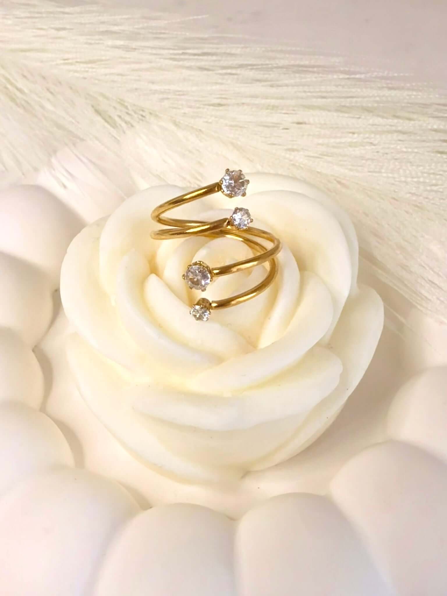 TARA - Bague Strass en Acier Inoxydable Femme